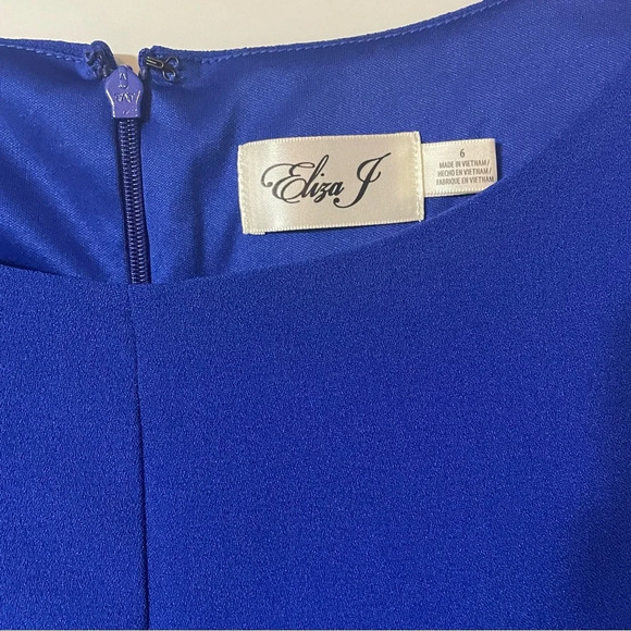 Eliza J Cobalt Blue Office Business Casual Dress With Pockets Size 6 - Picture 5 of 9
